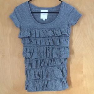 ! Gilly Hicks - grey ruffle T-shirt (Size XS)